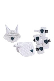 HKM Cuddle Pony Turnierset für Shettys in Weiß und Blau aus Polyester – Bild 1 von 2