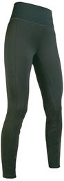 Produktbild von HKM Damen Cosy Style Reitleggings mit Silikon-Vollbesatz Dunkelgrün Größe 44/46