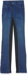 HKM Damen Denim Reithose Summer mit Full Grip aus Kunstleder in Blau Größe 34 – Bild 1 von 3