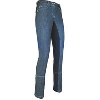 Produktbild von HKM Damen Jodhpur Miss Blink Reithose mit Vollbesatz in Jeansblau/Dunkelblau Größe 54 Slim EU