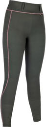 HKM Damen Juna Reithose mit Silikon-Vollbesatz in Graugrün – Bild 1 von 3