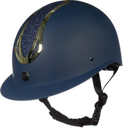 HKM Damen Reithelm Illusion Blau Gold 58-60 cm – Bild 1 von 3