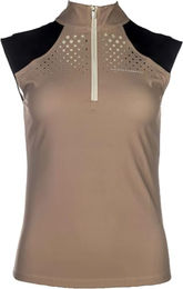 HKM Damen Reitshirt Beige Schwarz XS – Bild 1 von 3
