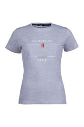 Produktbild von HKM Damen Reitshirt Equine Sports Style aus Baumwolle Grau S