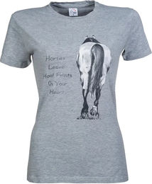 HKM Damen Reitshirt Horses Leave Hoofprints Grau XS – Bild 1 von 1