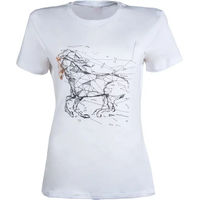 Produktbild von HKM Damen T-Shirt Geometrical Horse Weiß 2XS