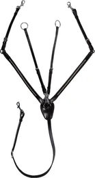 HKM Dana Jagdhalsband für Pferde aus Leder in Schwarz und Silber – Bild 1 von 1