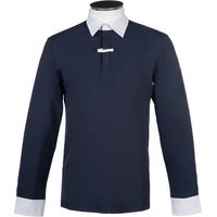 Produktbild von HKM Davie Turnier-Poloshirt Reitshirt für Herren Blau XXL
