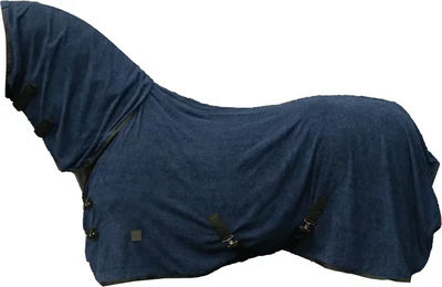HKM DryUp Trocknende Pferdedecke mit Halsabdeckung Blau 155 cm – Bild 1 von 1
