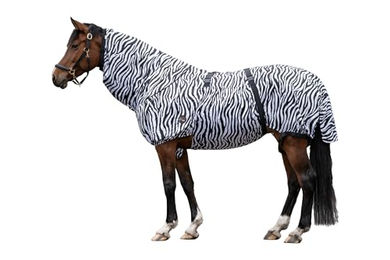 HKM Ekzemerdecke Zebra für Pferde in Schwarz Weiß Bunt aus Polyester Größe 165 – Bild 1 von 10