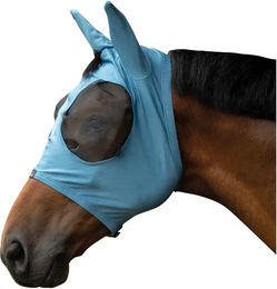 HKM Elastische Fliegenmaske für Pferde Blau Größe M – Bild 1 von 1