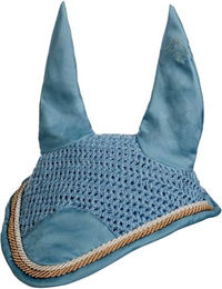 HKM Essentials Fliegenhaube für Vollblut Pferde in Hellblau – Bild 1 von 1