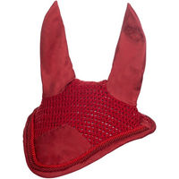Produktbild von HKM Essentials Fliegenhaube mit Fliegenohren für Vollblut Pferde in Rot