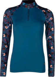 HKM Essentials Reitshirt für Mädchen mit langen Ärmeln Flower Blau Größe 6 Jahre – Bild 1 von 1