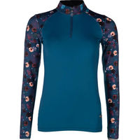 Produktbild von HKM Essentials Reitshirt für Mädchen mit langen Ärmeln Flower Blau Größe 8 Jahre