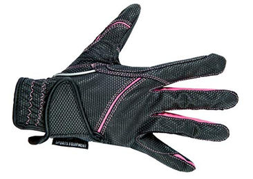 HKM Fashion Reithandschuhe aus Kunstleder Schwarz Rosa Unisex XXL – Bild 1 von 4