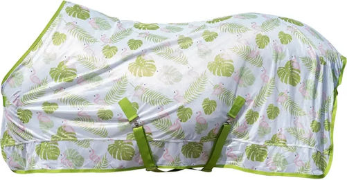 HKM Flamingo Fliegendecke für Pferde in Grün Bunt 135 cm – Bild 1 von 1