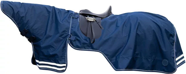 HKM Fleece-Satteldecke mit Halsdecke für Pferde in Blau 165 cm – Bild 1 von 1