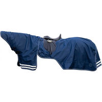 Produktbild von HKM Fleece-Satteldecke mit Halsdecke für Pferde in Blau 165 cm