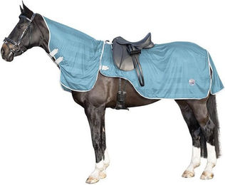 HKM Fliegenausreitdecke mit abnehmbarem Halsteil aus Polyester in Aqua 145 – Bild 1 von 2