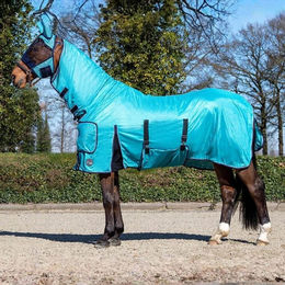 HKM Fliegendecke Lissabon Style mit Halsteil Türkis Größe 125 – Bild 1 von 3