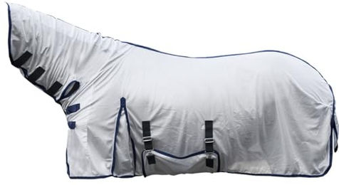 HKM Fliegendecke Lyon Pferdedecke mit festem Halsteil Silber 125 cm – Bild 1 von 7