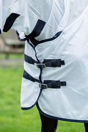 HKM Fliegendecke Lyon Pferdedecke mit festem Halsteil Weiß 155 cm – Bild 1 von 7