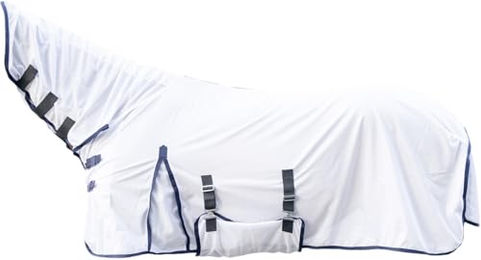 HKM Fliegendecke Lyon Pferdedecke mit festem Halsteil Weiß 165 cm – Bild 1 von 6