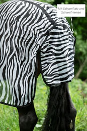 HKM Fliegendecke mit Halsteil und Bauchlatz Zebra Muster Größe M – Bild 1 von 8