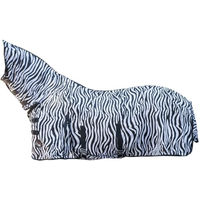 Produktbild von HKM Fliegendecke Zebra für Pferde mit Halsteil und Bauchlatz in Weiß-Schwarz