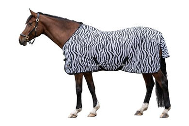 HKM Fliegendecke Zebra mit Kreuzgurt für Pferde 145 – Bild 1 von 6