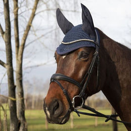 HKM Fliegenhaube Allround Pony aus Baumwolle Blau – Bild 1 von 3