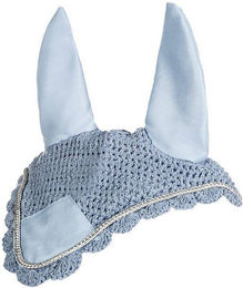 HKM Fliegenhaube aus Baumwolle für Vollblut Pferde in Babyblau/Silber – Bild 1 von 1