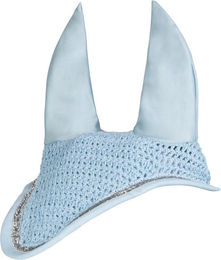 HKM Fliegenhaube Romy mit Glitzerrand aus Baumwolle für Warmblut in Aqua – Bild 1 von 1