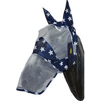 Produktbild von HKM Fliegenmaske Blue Stars für Vollblut in Navy/Weiss aus Polyester