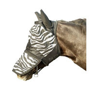 Produktbild von HKM Fliegenmaske Zebra Weiß/Schwarz für Ponys mit Nüsternschutz