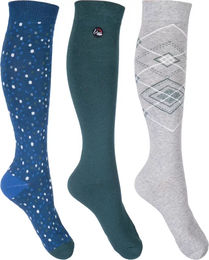 HKM Florida Reitsocken Unisex Blau Größe 39/42 3er Pack – Bild 1 von 1