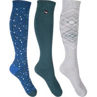 Produktbild von HKM Florida Reitsocken Unisex Blau Größe 39/42 3er Pack