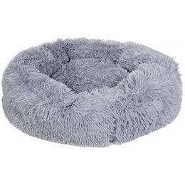 HKM Fluffy Hundebett aus Plüsch in Hellgrau 80cm x 25cm – Bild 1 von 2