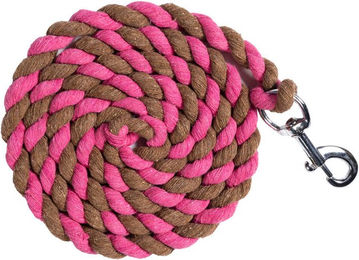 HKM Führstrick Cotton aus Baumwolle mit Karabinerhaken Cranberry/Oliv 180 cm – Bild 1 von 1
