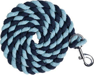 HKM Führstrick Cotton aus Baumwolle mit Karabinerhaken Dunkelblau/Hellblau gestreift 180 cm – Bild 1 von 1