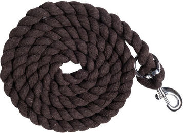 HKM Führstrick Cotton aus Baumwolle mit Karabinerhaken Dunkelbraun 180cm – Bild 1 von 1
