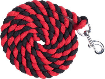 HKM Führstrick Cotton aus Baumwolle mit Karabinerhaken Schwarz/Rot 180cm – Bild 1 von 1