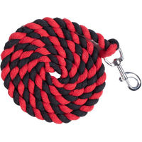 Produktbild von HKM Führstrick Cotton aus Baumwolle mit Karabinerhaken Schwarz/Rot 180cm