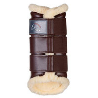 Produktbild von HKM Gamaschen Comfort mit Teddyfutter aus Kunstleder dunkelbraun XL