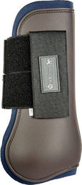 HKM Gamaschen Premium Beinschutz für Pferde Dunkelbraun/Dunkelblau – Bild 1 von 1