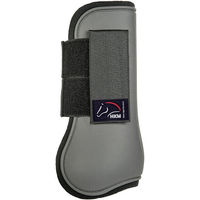 Produktbild von HKM Gamaschen Premium Beinschutz für Vorderbeine Dunkelgrau/Schwarz für Vollblut und Warmblut
