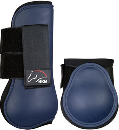 HKM Gamaschen und Streichkappen Classic 4er Set Beinschutz Dunkelblau für Warmblut – Bild 1 von 1
