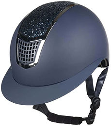 HKM Glamour Shield Reithelm für Damen Schwarz Silber 53-55 cm – Bild 1 von 2