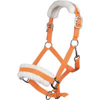 Produktbild von HKM Halfter für Warmblut mit Plüschpolsterung in Orange